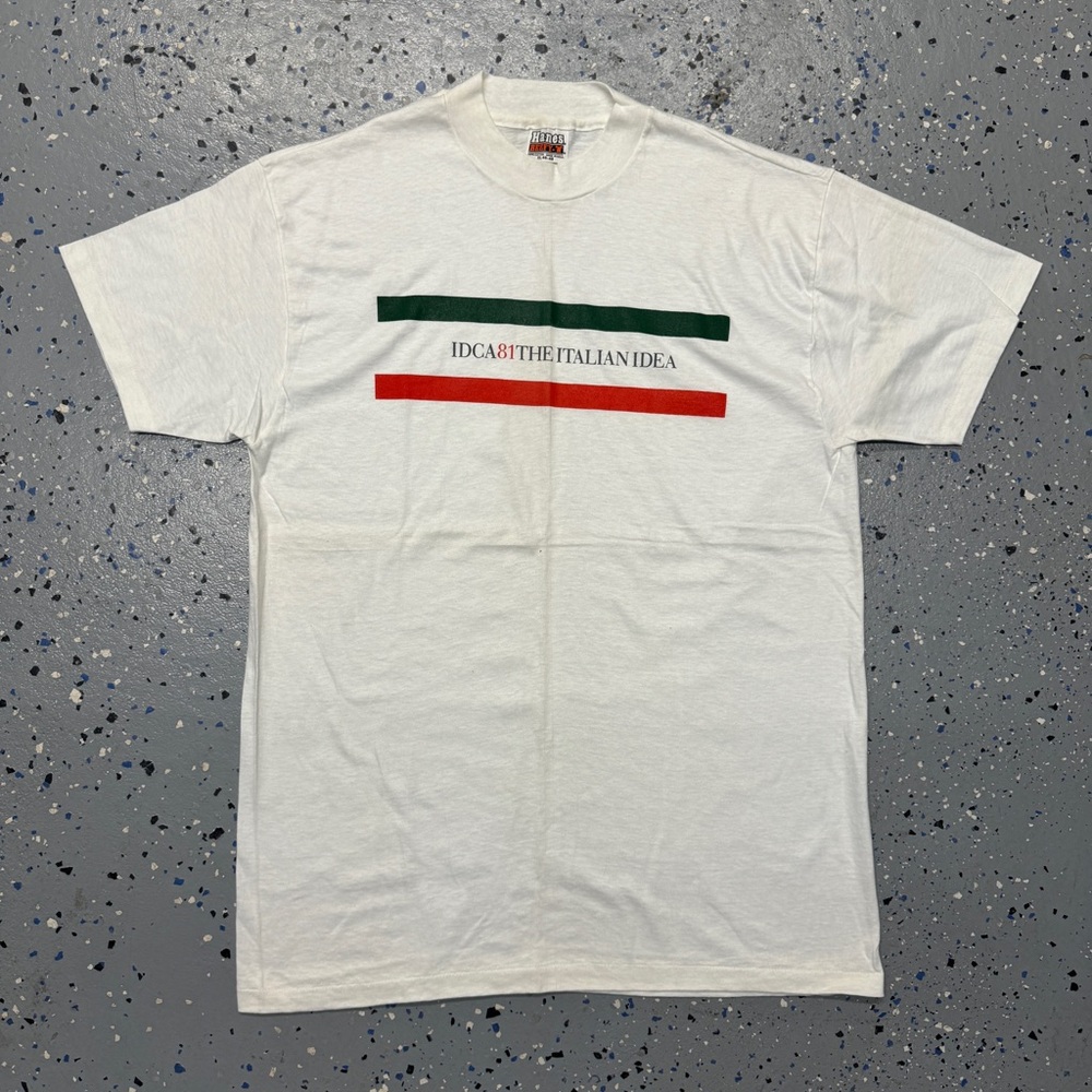 Vintage 80s 1981 Hanes Italy Graphic Shirt USA Single Stitch XL